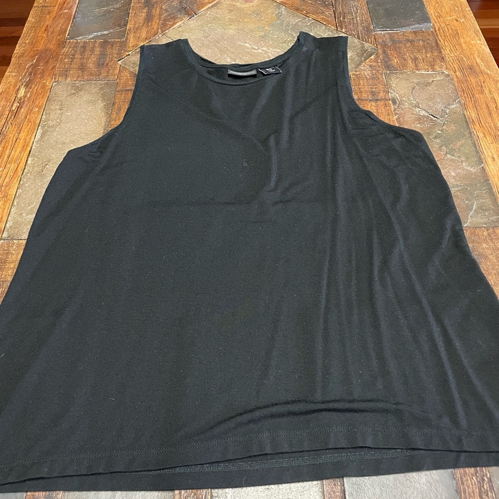 Adrienne Vittadini Black Dressy Muscle Tee